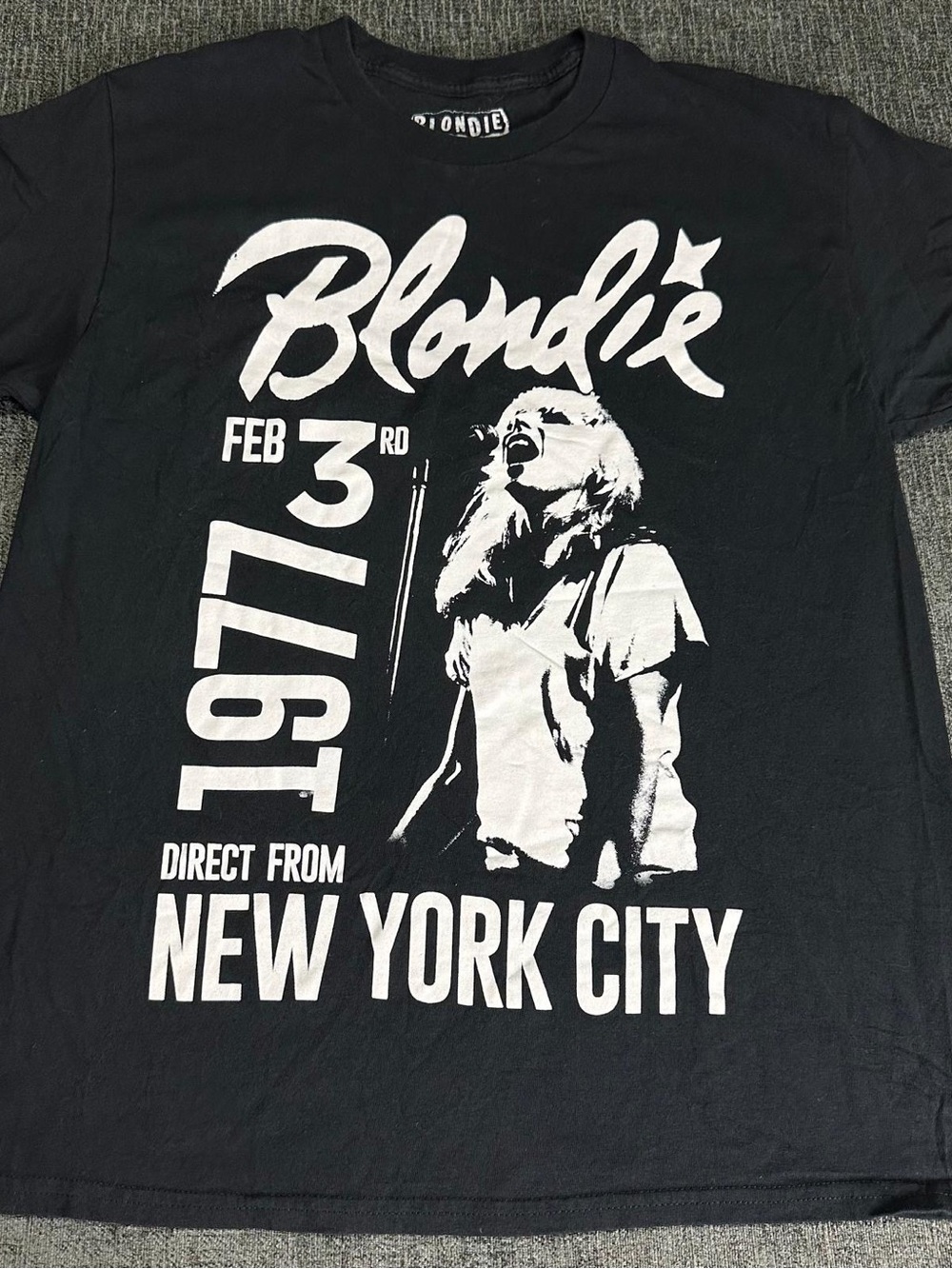 Blondie Band Graphic T-Shirt Feb 3 1977 New York City Debbie Harry Unisex size L